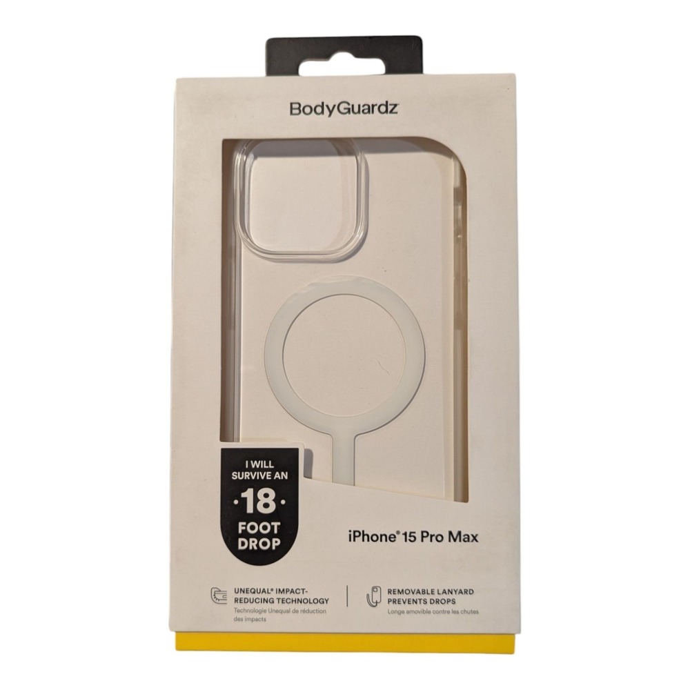D8. BodyGuardz ACE Pro MagSafe Case For Apple iPhone 15 Pro Max- Clear